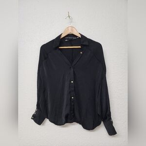 HYFVE black women's blouse, size medium, button up, feminine, dressy, chic